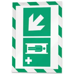 Durable 8.5 in. x 11 in. DURAFRAME Security Magnetic Sign Holder - Green/White Frame (2/Pack)