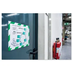 Durable 8.5 in. x 11 in. DURAFRAME Security Magnetic Sign Holder - Green/White Frame (2/Pack)