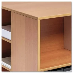 Durable 20.79 in. x 23.31 in. x 29.45 in. 6 Shelves Wood Flexible Multi-Functional Cart for Office Storage - Beech