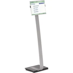 Durable 15 x 46.5 Info Sign Duo Letter-Size Floor Stand - Clear