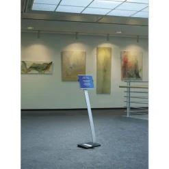 Durable 15 x 46.5 Info Sign Duo Letter-Size Floor Stand - Clear