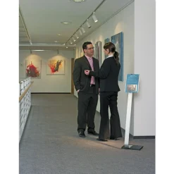 Durable 15 x 46.5 Info Sign Duo Letter-Size Floor Stand - Clear