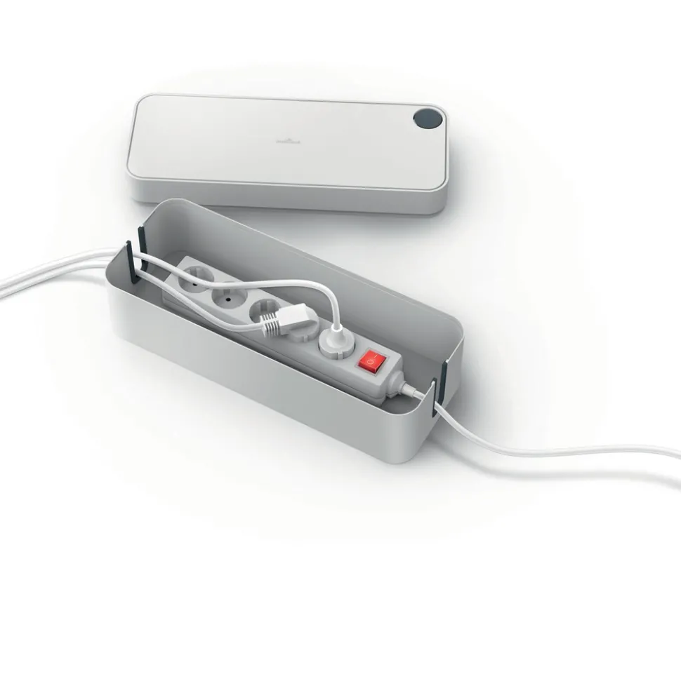 Durable CAVOLINE 16 in. x 6.1 in. x 5.5 in. Cable Management Box - Large, Charcoal