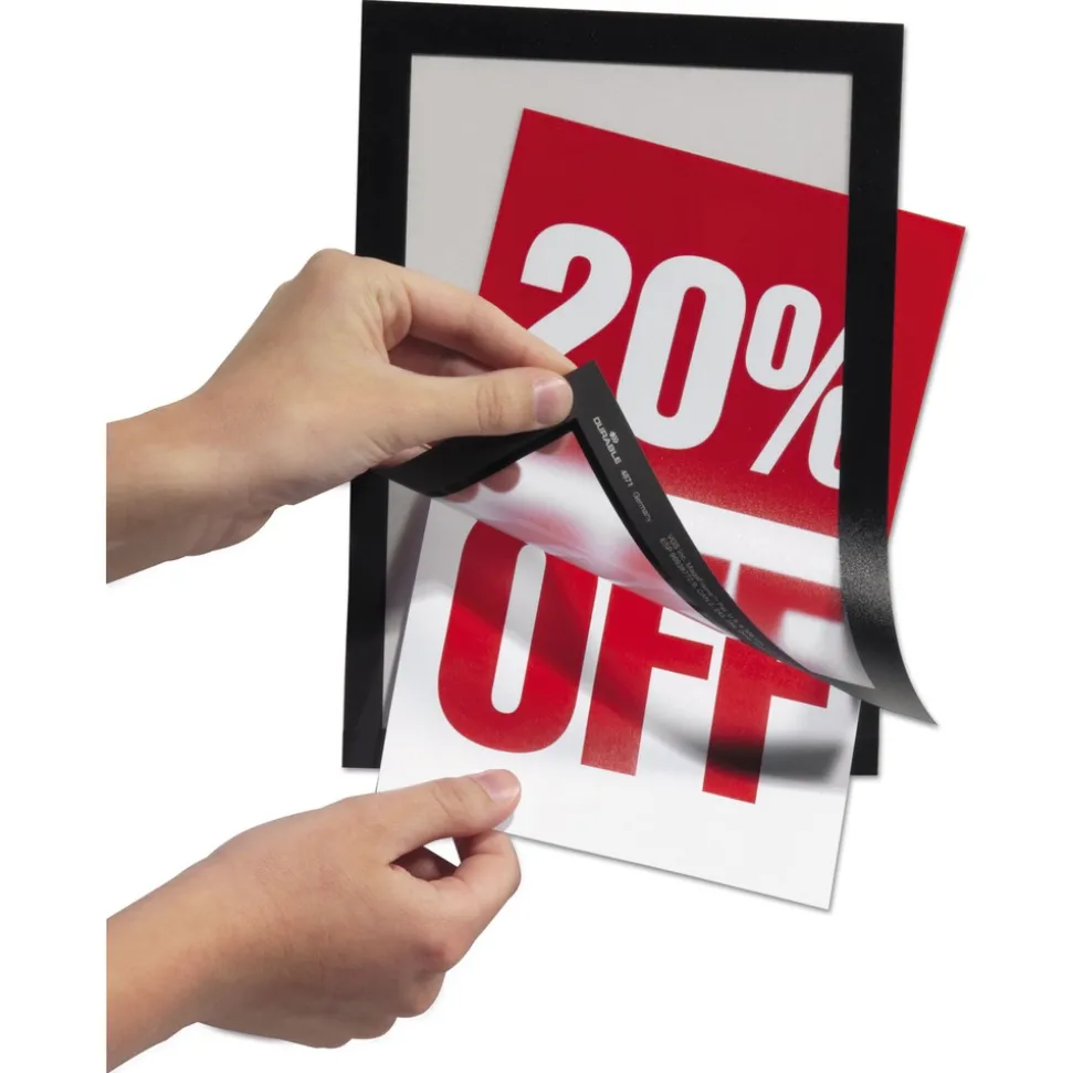 Durable DURAFRAME 5.5 x 8.5 Sign Holder - Black Frame (2/Pack)