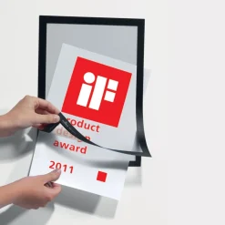 Durable DURAFRAME MAGNETIC Sign Holder Frame 13.39 x 17.87 Black Frame 2/Pack