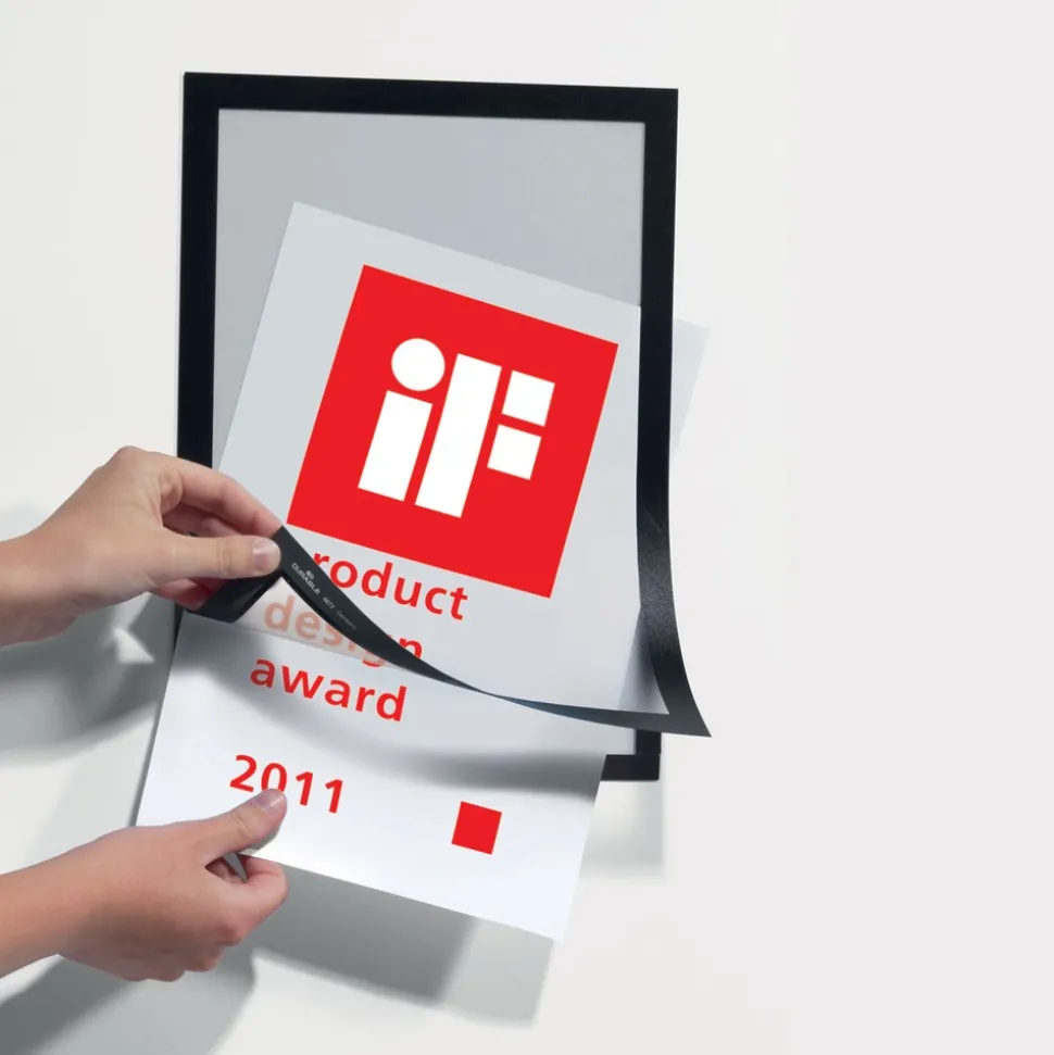 Durable DURAFRAME MAGNETIC Sign Holder Frame 13.39 x 17.87 Black Frame 2/Pack