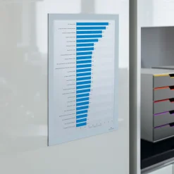 Durable Infoframe DURAFRAME 9.5 in. x 12 in. Self Adhesive Double Sided Sign Holder - White Frame (2/Pack)