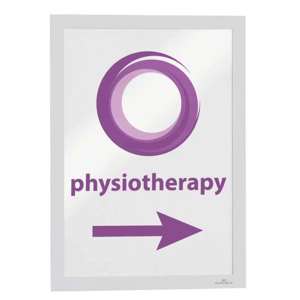 Durable Infoframe DURAFRAME 9.5 in. x 12 in. Self Adhesive Double Sided Sign Holder - White Frame (2/Pack)