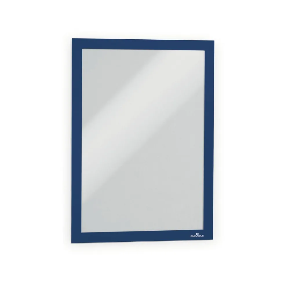 Durable Infoframe DURAFRAME 9.5 in. x 12 in. Self Adhesive Double Sided Sign Holder - Dark Blue Frame (2/Pack)