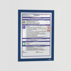 Durable Infoframe DURAFRAME 9.5 in. x 12 in. Self Adhesive Double Sided Sign Holder - Dark Blue Frame (2/Pack)