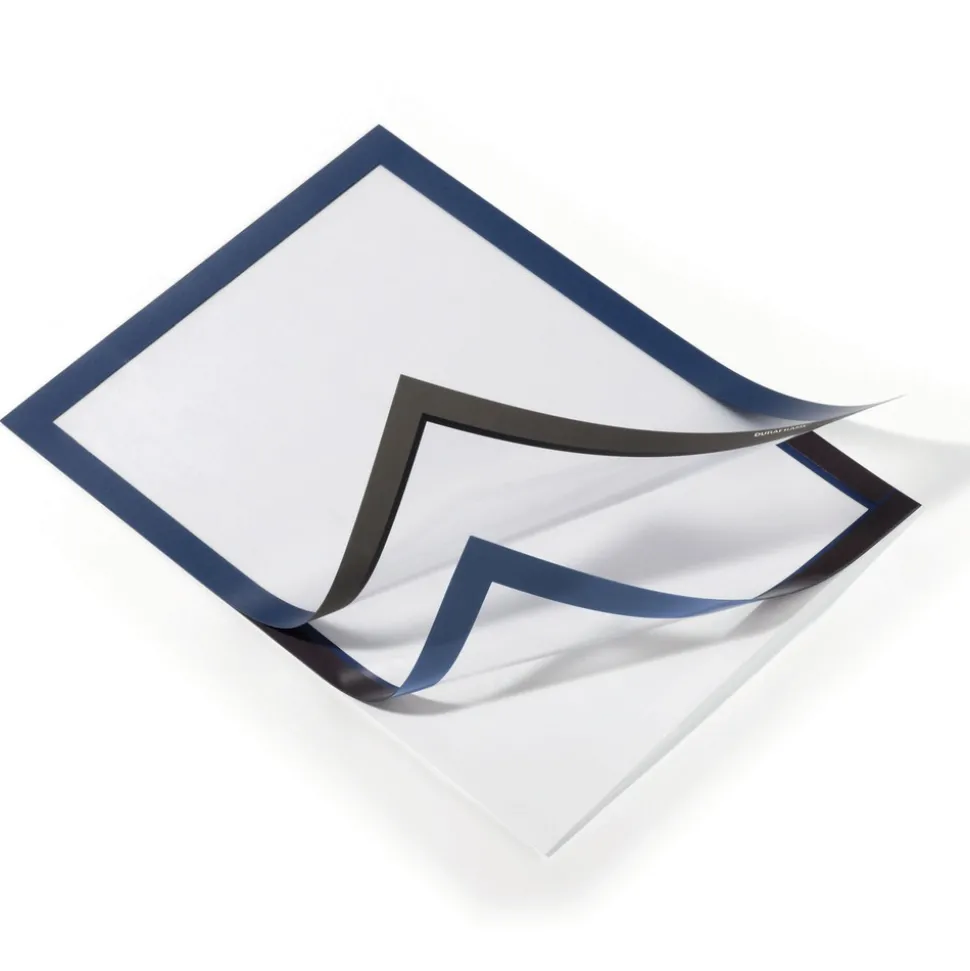 Durable Infoframe DURAFRAME 9.5 in. x 12 in. Self Adhesive Double Sided Sign Holder - Dark Blue Frame (2/Pack)