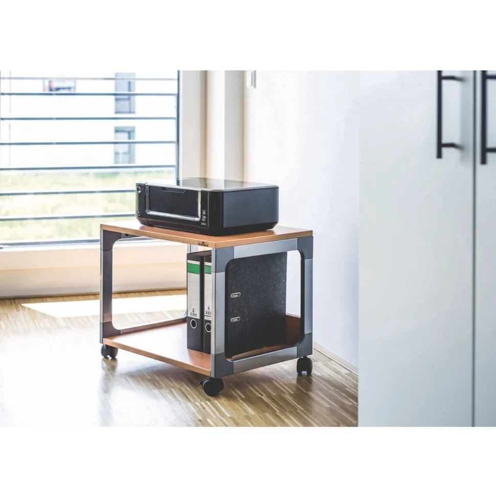 Durable System 48 23.6 in. x 18.7 in. x 17 in. 2 Shelves Metal Multi-Function Trolley - Beech