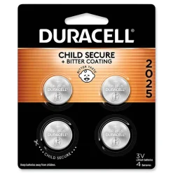 Duracell 2025 Lithium Coin Batteries With Bitterant (4/Pack)