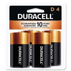 Duracell CopperTop Alkaline D Batteries (4/Pack)