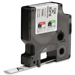 DYMO 0.5 in. x 5 ft. Rhino Heat Shrink Tubes Industrial Label Tape - White/Black Print (1-Roll)