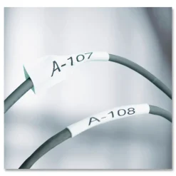 DYMO 0.5 in. x 5 ft. Rhino Heat Shrink Tubes Industrial Label Tape - White/Black Print (1-Roll)