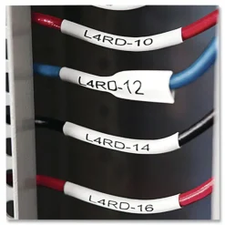 DYMO 0.5 in. x 5 ft. Rhino Heat Shrink Tubes Industrial Label Tape - White/Black Print (1-Roll)