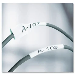 DYMO 0.75 in. x 5 ft. Rhino Heat Shrink Tubes Industrial Label Tape - White/Black Print (1-Roll)