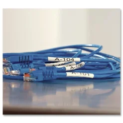 DYMO 0.75 in. x 5 ft. Rhino Heat Shrink Tubes Industrial Label Tape - White/Black Print (1-Roll)