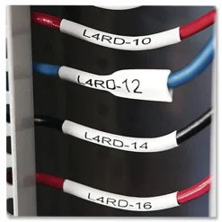 DYMO 0.75 in. x 5 ft. Rhino Heat Shrink Tubes Industrial Label Tape - White/Black Print (1-Roll)