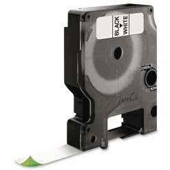 DYMO 0.5 in. x 18 ft. Rhino Permanent Vinyl Industrial Label Tape - White/Black Print