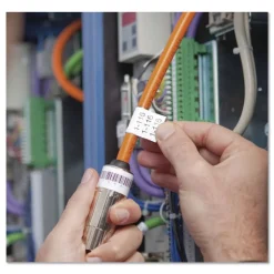 DYMO 0.75 in. x 18 ft. Rhino Permanent Vinyl Industrial Label Tape - White/Black Print