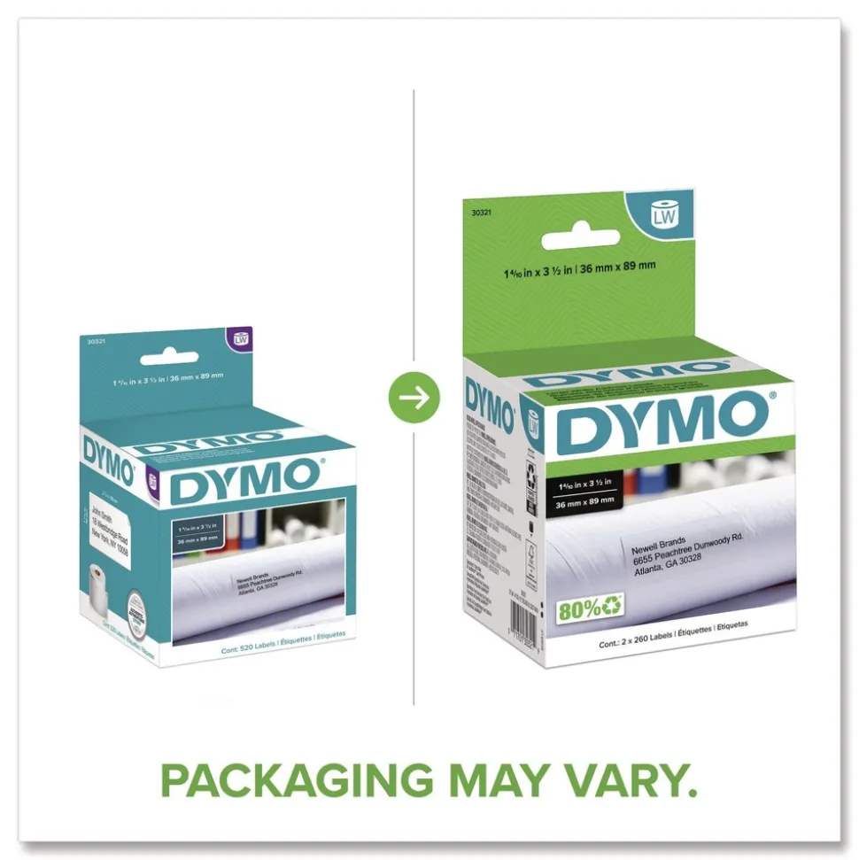 DYMO LabelWriter 1.4 in. x 3.5 in. Address Labels - White (2/Box)