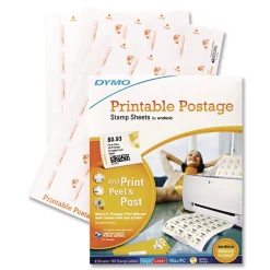 DYMO Printable Postage Stamp Sheets - White (192/Pack)