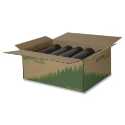 Earthsense Commercial 33 in. x 39 in. 33-Gallon 1.65 mil. Linear Low Density Recycled Can Liners - Black (100/Carton)