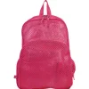 Eastsport 12 in. x 5 in. x 18 in. Polyester Mesh Backpack Fits Devices Up to 17 in. - Clear/English Rose