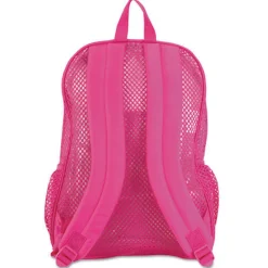 Eastsport 12 in. x 5 in. x 18 in. Polyester Mesh Backpack Fits Devices Up to 17 in. - Clear/English Rose