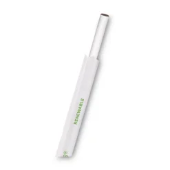 Eco-Products 7.75 in. 6 millimeter Diameter Jumbo Wrapped Paper Straw - White (3000/Carton)