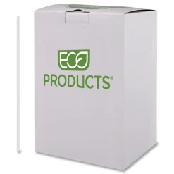 Eco-Products 7.75 in. 6 millimeter Diameter Jumbo Wrapped Paper Straw - White (3000/Carton)