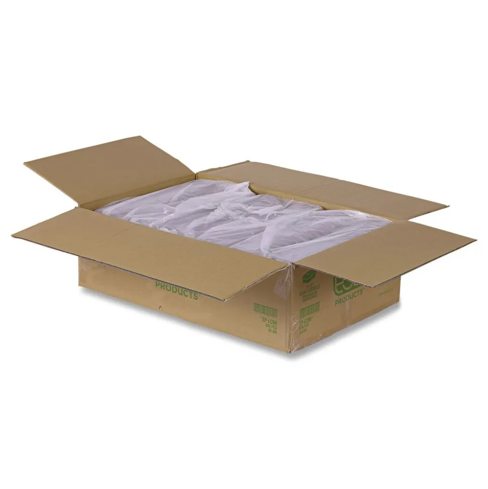 Eco-Products 9 in. x 6 in. x 3 in. Renewable and Compostable Plastic Clamshell Hinged Food Containers - Clear (240/Carton)