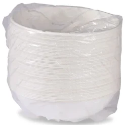 Eco-Products 32 oz. Vanguard Renewable and Compostable Sugarcane Bowls - White (400/Carton)