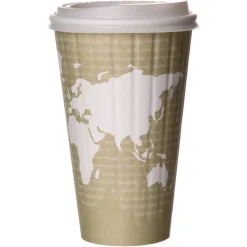 Eco-Products 16 oz. World Art Renewable and Compostable Insulated PLA Hot Cups (600/Carton)