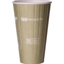 Eco-Products 16 oz. World Art Renewable and Compostable Insulated PLA Hot Cups (600/Carton)