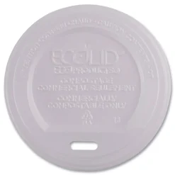 Eco-Products EP-ECOLID-8 EcoLid PLA Renewable/Compostable 8 oz Hot Cup Lids - White (800/Carton)