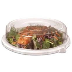 Eco-Products EP-P013LID 9 in. x 1.5 in. 100 Percent Recycled Content Round Plastic Plate Lids - Clear (300/Carton)