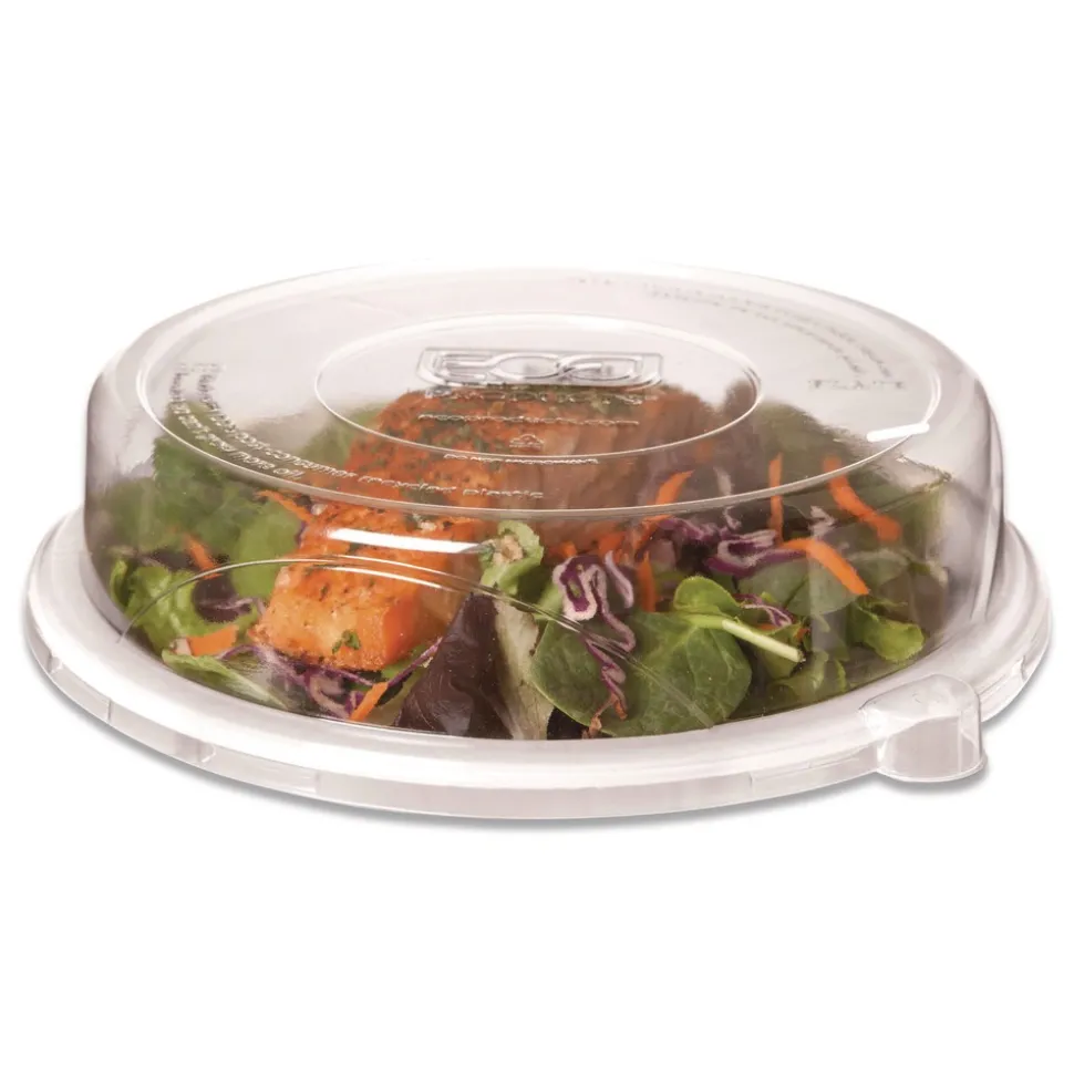Eco-Products EP-P013LID 9 in. x 1.5 in. 100 Percent Recycled Content Round Plastic Plate Lids - Clear (300/Carton)
