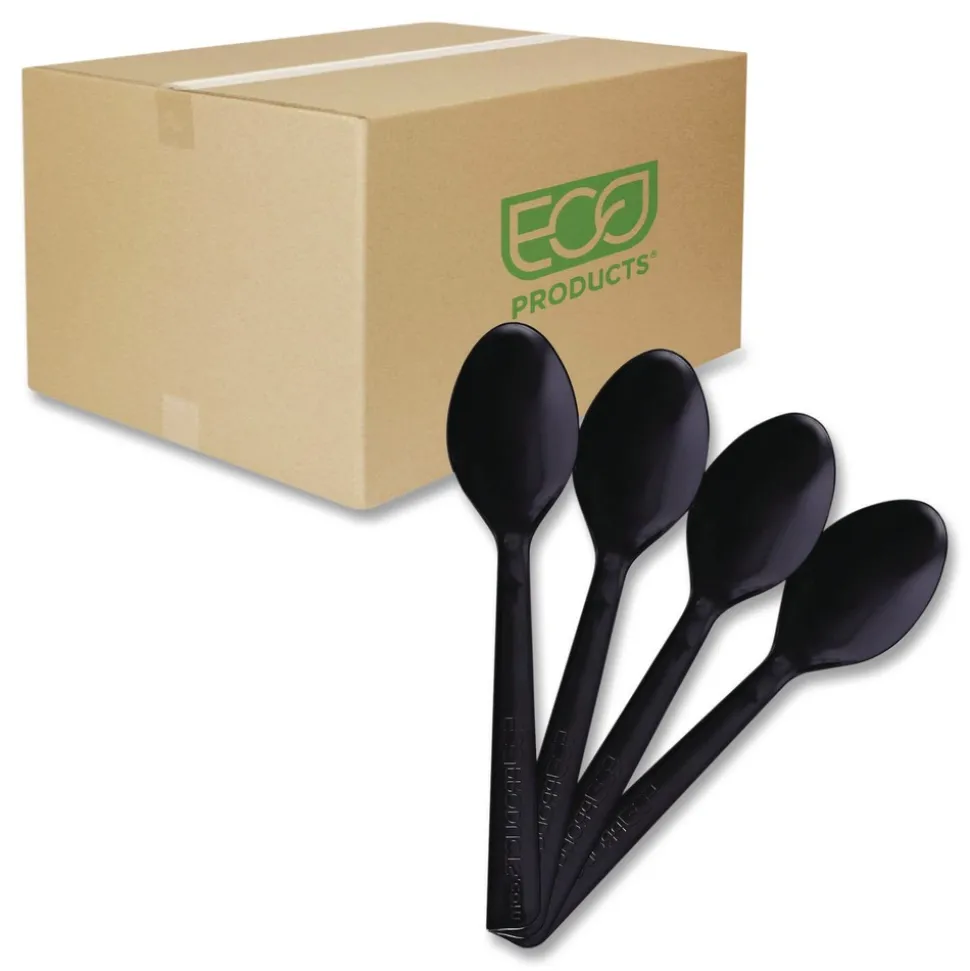 Eco-Products EP-S113 6 in. 100 Percent Recycled Content Spoon - Black (1000/Carton)