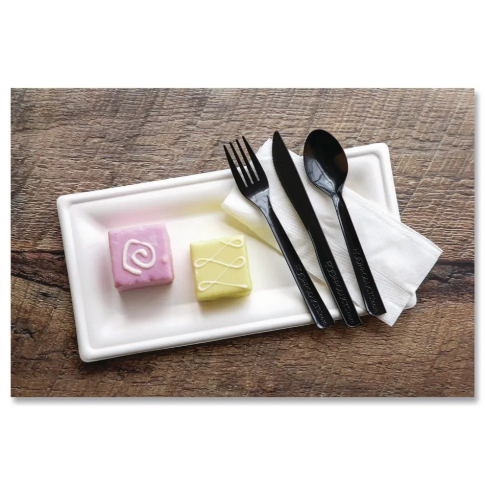 Eco-Products EP-S113 6 in. 100 Percent Recycled Content Spoon - Black (1000/Carton)