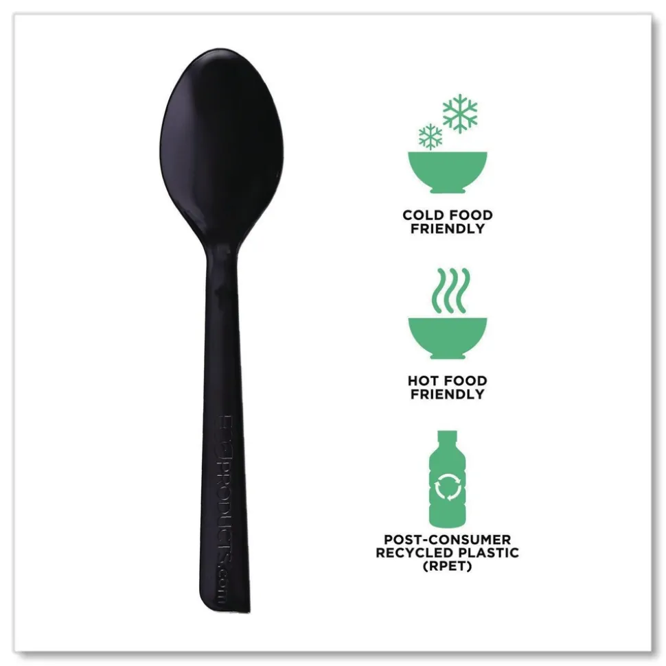 Eco-Products EP-S113 6 in. 100 Percent Recycled Content Spoon - Black (1000/Carton)