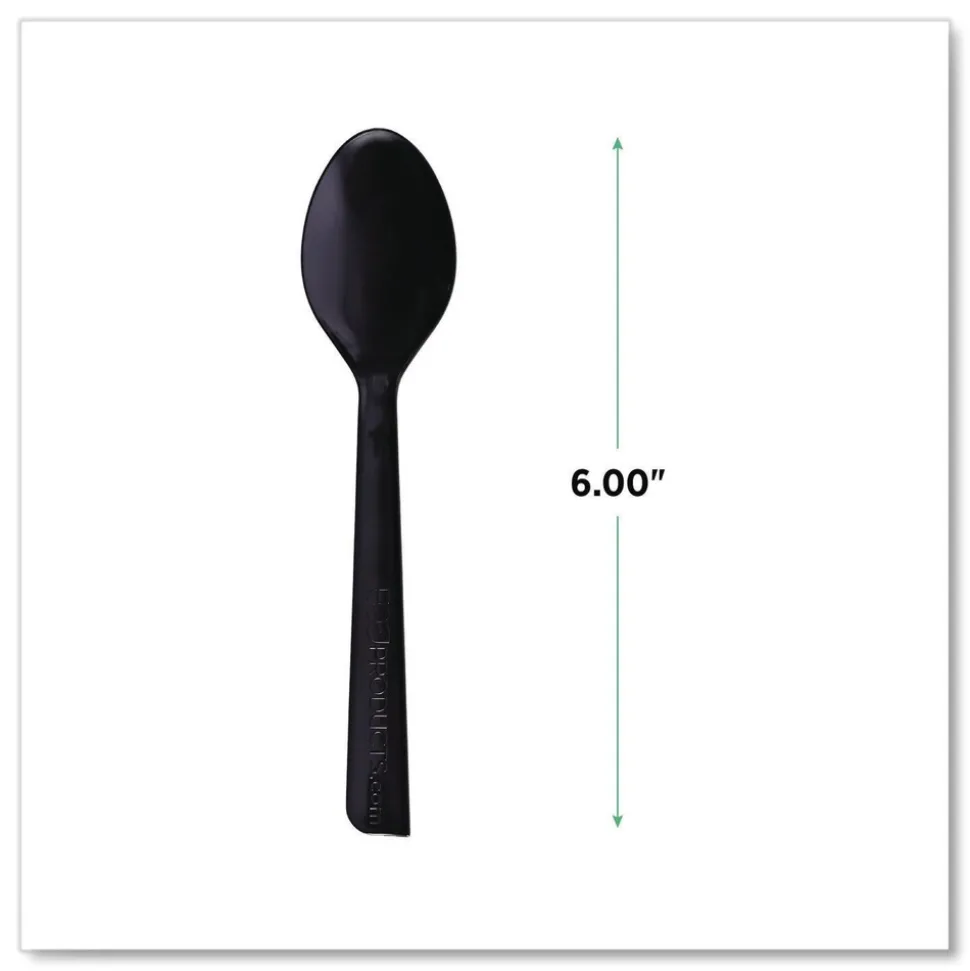 Eco-Products EP-S113 6 in. 100 Percent Recycled Content Spoon - Black (1000/Carton)