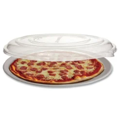Eco-Products EP-SCPTR16LIDR 16 in. x 16 in. x 0.2 in. 100 Percent Recycled Content Plastic Pizza Tray Lids - Clear (50/Carton)