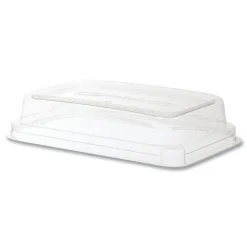 Eco-Products EP-SCRC16LID WorldView 7.5 in. x 5 in. x 1.6 in. Plastic 100 Percent Recycled Content Lid - Clear (400/Carton)