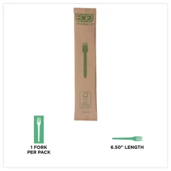 Eco-Products General Purpose Fork Wood Cutlery - Natural (500/Carton)