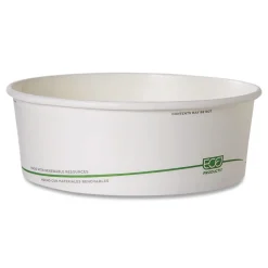 Eco-Products GreenStripe 7.28 in. Diameter x 2.48 in. 32 oz. Paper Food Containers - White (300/Carton)