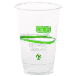 Eco-Products GreenStripe 10 oz. Plastic Cold Cups - Clear (1000/Carton)