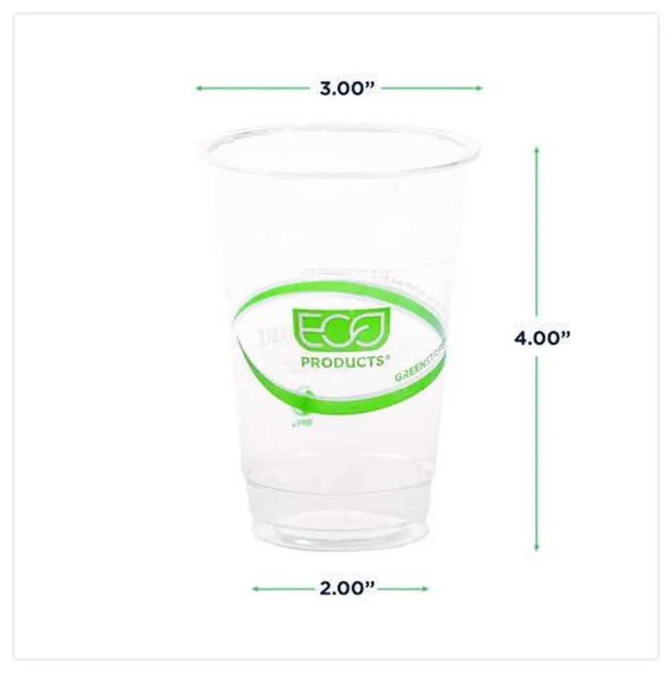 Eco-Products GreenStripe 10 oz. Plastic Cold Cups - Clear (1000/Carton)